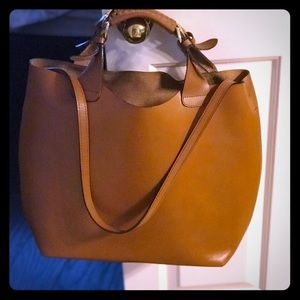 Zara leather bucket bag(as seen on Olivia Palermo)
